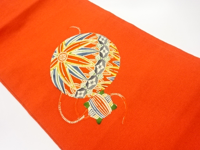 上代紬型染毬模様名古屋帯